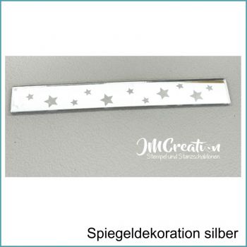 Streifen Sterne - Spiegeldeko silber